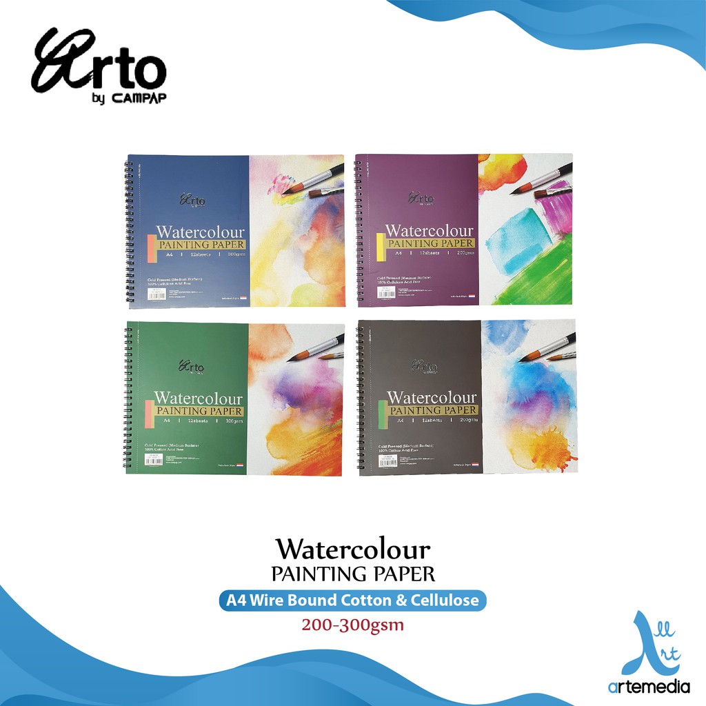 

Arto A4 Watercolor Pad Paper Wire Bound Sketchbook