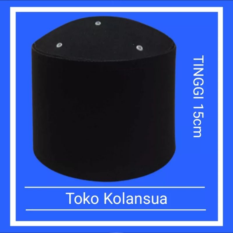 peci hitam polos tinggi 15cm