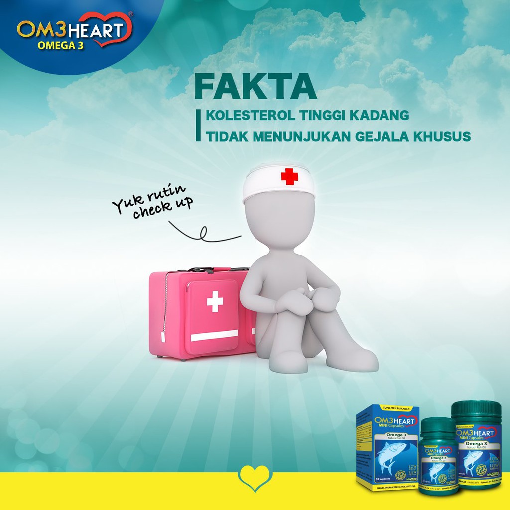 Om3Heart Omega 3 30`S / Suplemen Makanan Untuk Jantung  / Penurun Lemak Darah / Omeheart