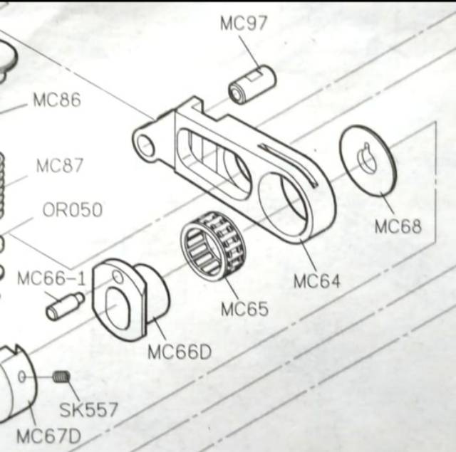 MC68 Asli Siruba Penahan Lahar Kasar Halus-Mesin Kam/Kamkut/Overdeck Siruba F007