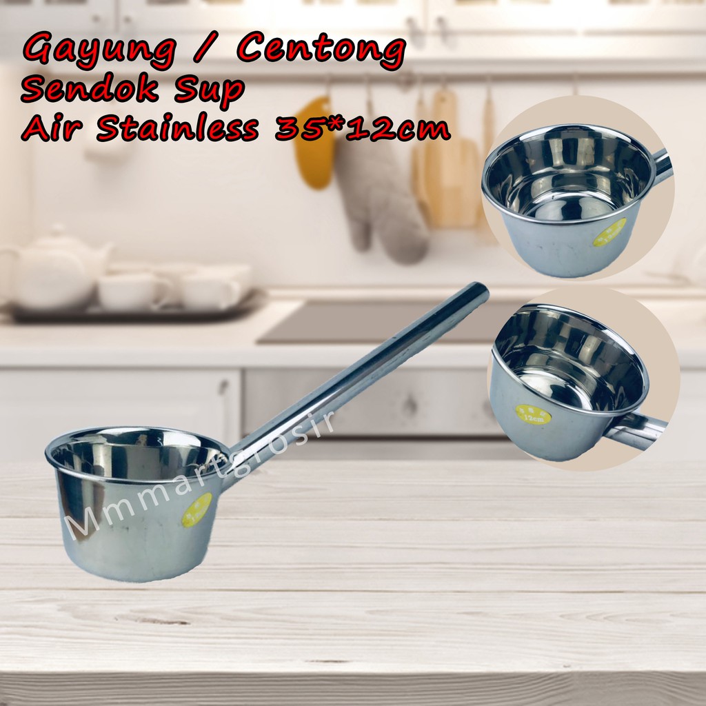 Gayung / Centong / Sendok Sup / Kuah / Air Stainless / 35*12cm