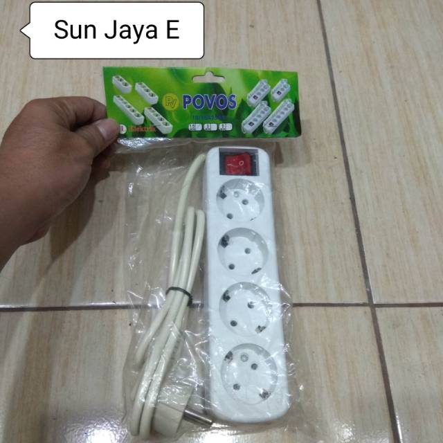 Colokan Listrik 4 lubang sakral + kabel