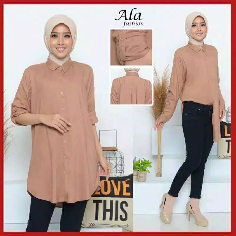 TUNIK POLOS KANCING DEPAN / TUNIK KEMEJA