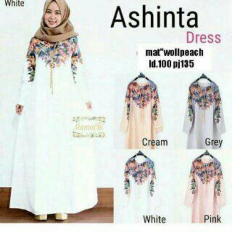 Ashinta dress baju gamis fashion muslim wanita