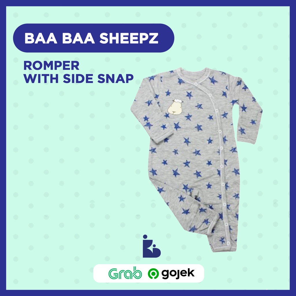 Baa Baa Sheepz Romper With Side Snap | Playsuit | Jumpsuit | Baju Terusan Anak