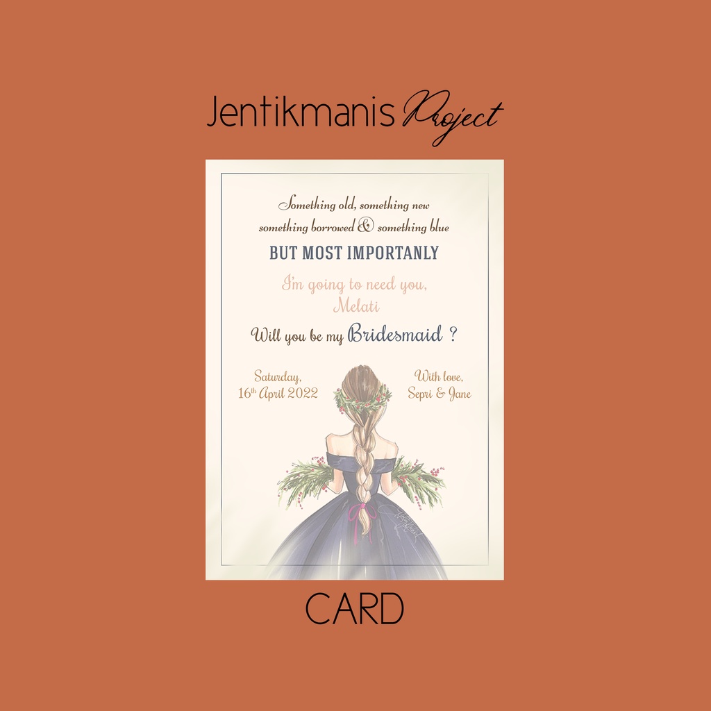 

[TANPA MIN ORDER] BRIDESMAID CARD TANPA PO