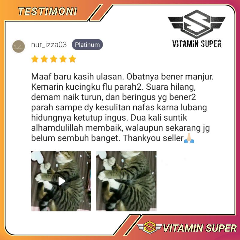 Obat Kucing Anti Virus D1 | Obat Flu Berat, Panleu, Calici, Distemper, Mencret, Pipis Darah, Sariawan, Lemes, Muntah, Mulut Berliur