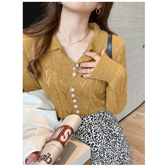 Nancy Top Sweater Soft Knit Import - Blouse Rajut Wanita - Atasan Rajut Wanita TM (CX1507)