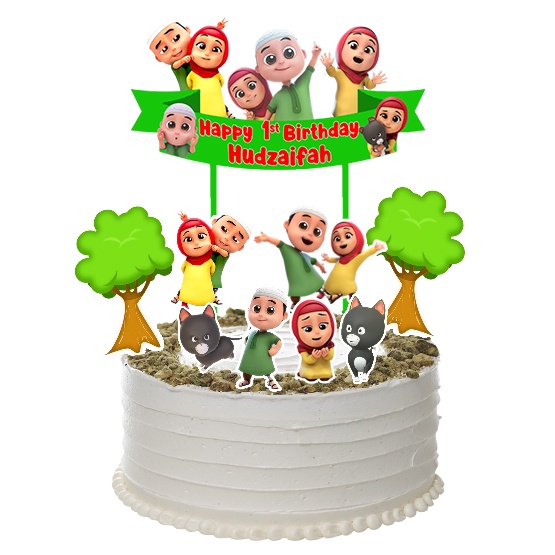 Nussa Rara Motif Pohon Topper Cake Birthday / Hiasan Kue Ulang Tahun