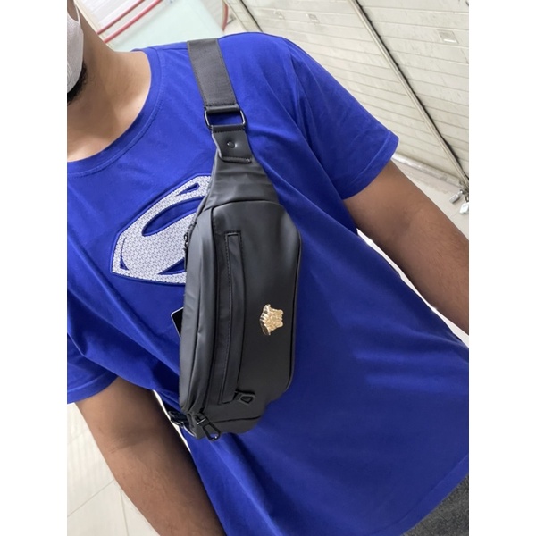 Tas Selempang Pria Versace Impor Tas Waistbag Premium Waterproof