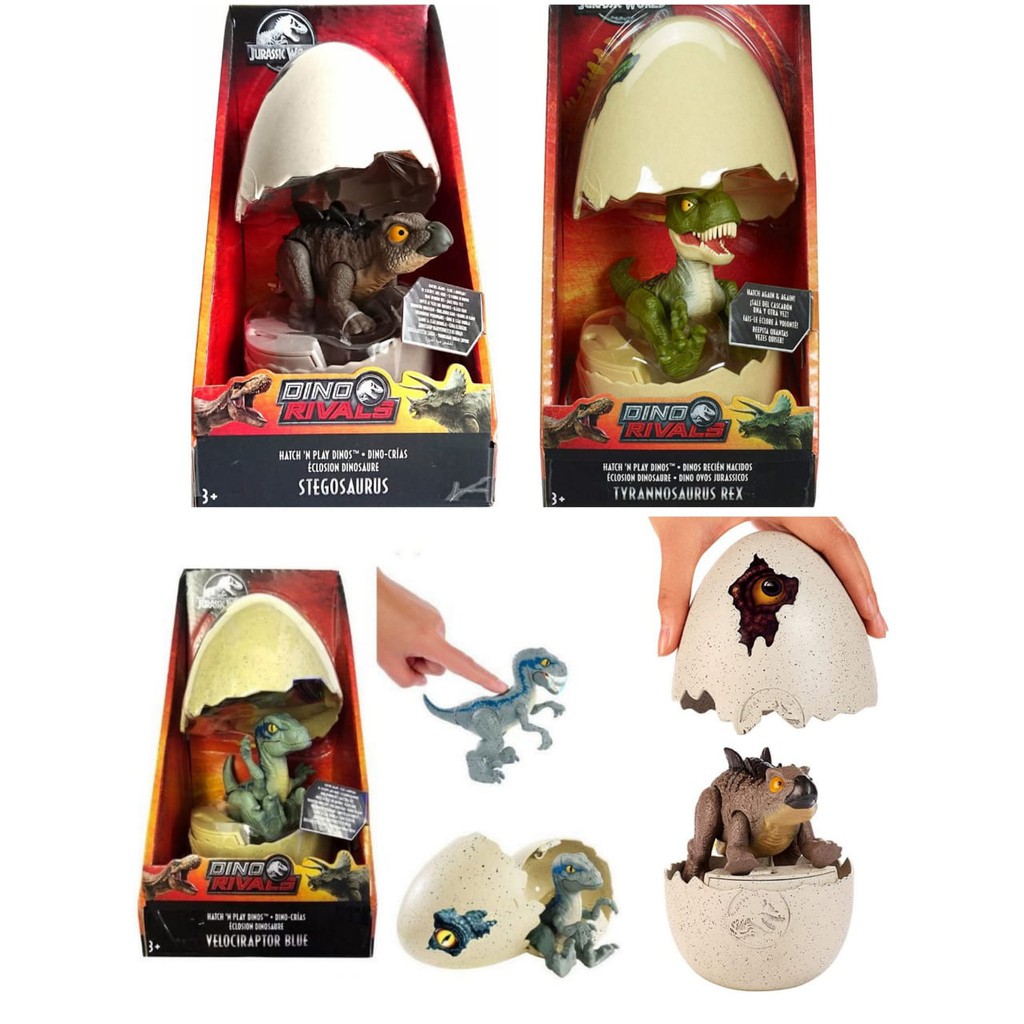 Jurassic World Dino Rivals Hatch 'n Play Dinos : Velociraptor Blue / T-Rex [ORI]