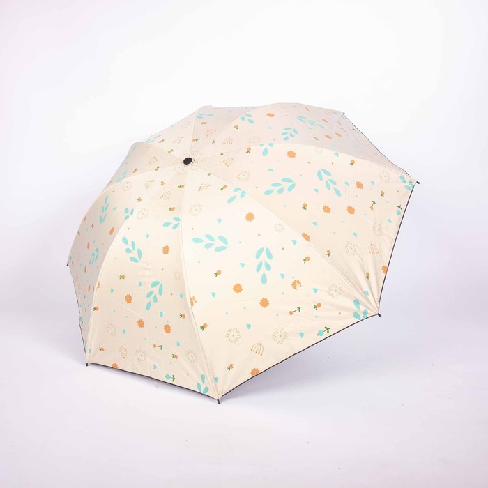 PAYUNG LIPAT MOTIF  T2U9 bunga daun / full print / lapis hitam UV / GRC - Ungu