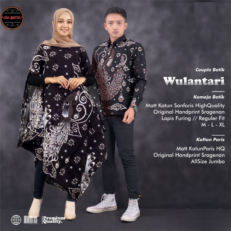 WULANTARI COUPLE BATIK Kemeja Baju Batik Pria Atasan Solo Lengan Panjang Katun Halus Lapis Furing da