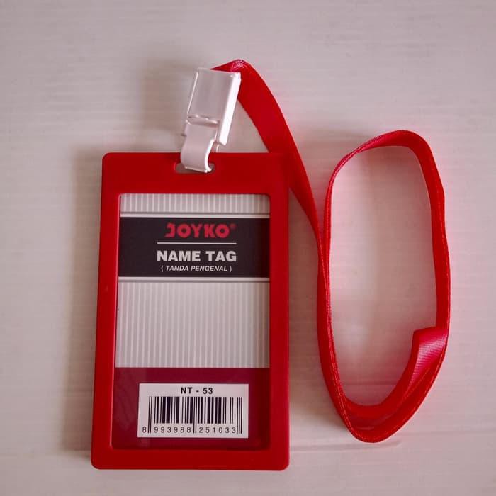 

Tempat ID Card Holder Name Tag Joyko 54 x 90 mm Potrait + Lanyard NT-53 Red ATK
