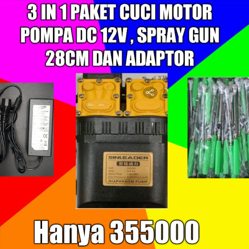 paket hemat 5 cuci motor / ac pompa dual pump sinleader ori
