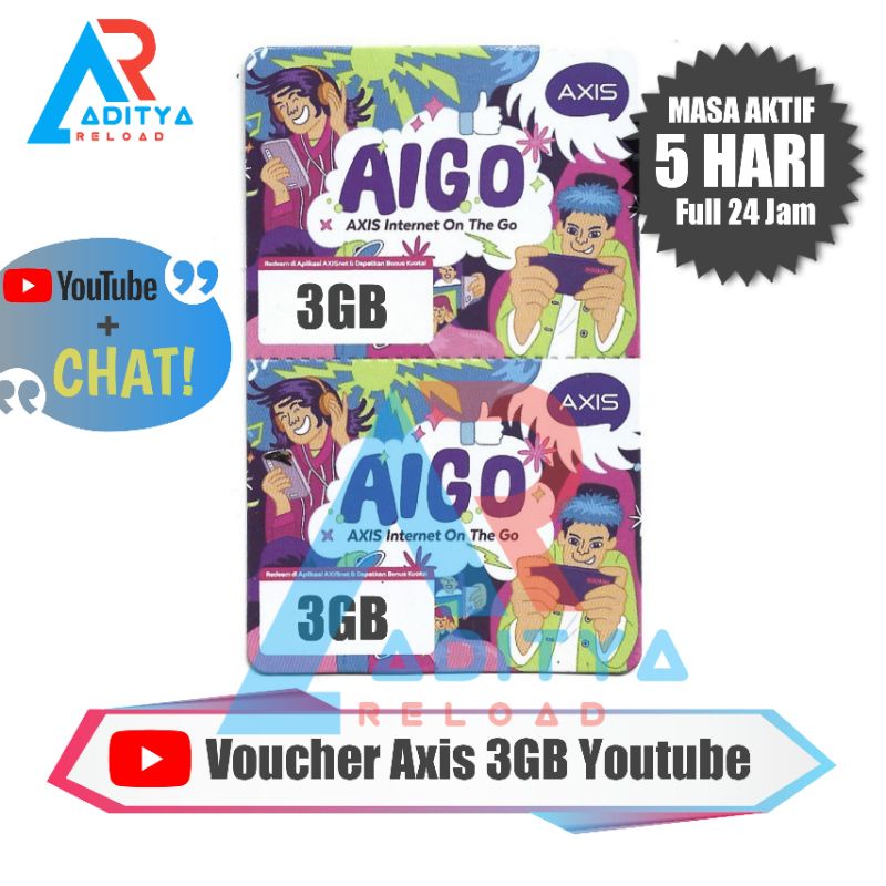 Voucher Axis 3GB Youtube 5 Hari (CIANJUR-SUKABUMI)