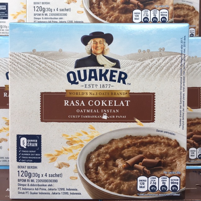 Quaker Oat Original Rasa Cokelat (4 sachet x 30gr) | Shopee Indonesia
