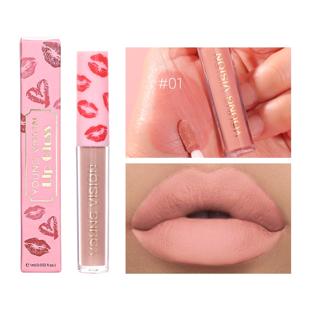 YOUNG Matte Lipgloss Lipstick  Moisturizing Shine and Shimmer Plumping Lip Gloss Glasir Bibir Tahan Lama Tahan Air