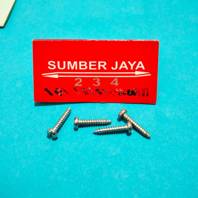 Baut TPJP M4 x 5/8 Putih isi 100 PCS Skrup 4 x 5/8 TERMURAH