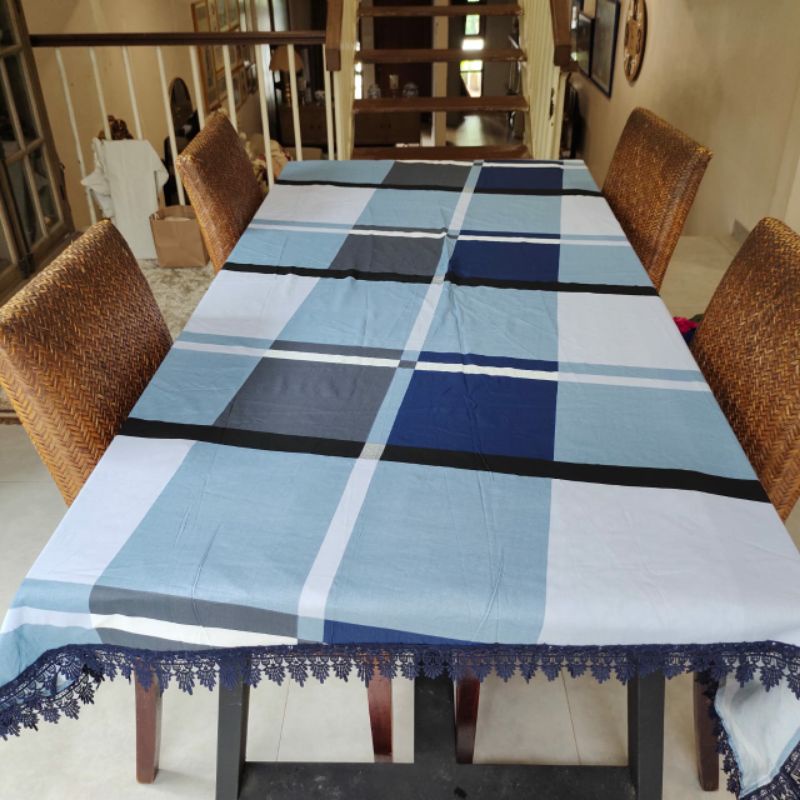 Taplak Meja Makan Panjang Kursi 6