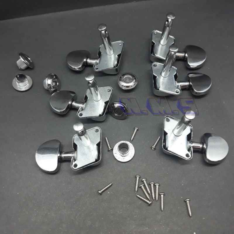 Termurah Dryer gitar puteran tuning peg Gitar  economy machine  3L -3R chrome untuk akustik