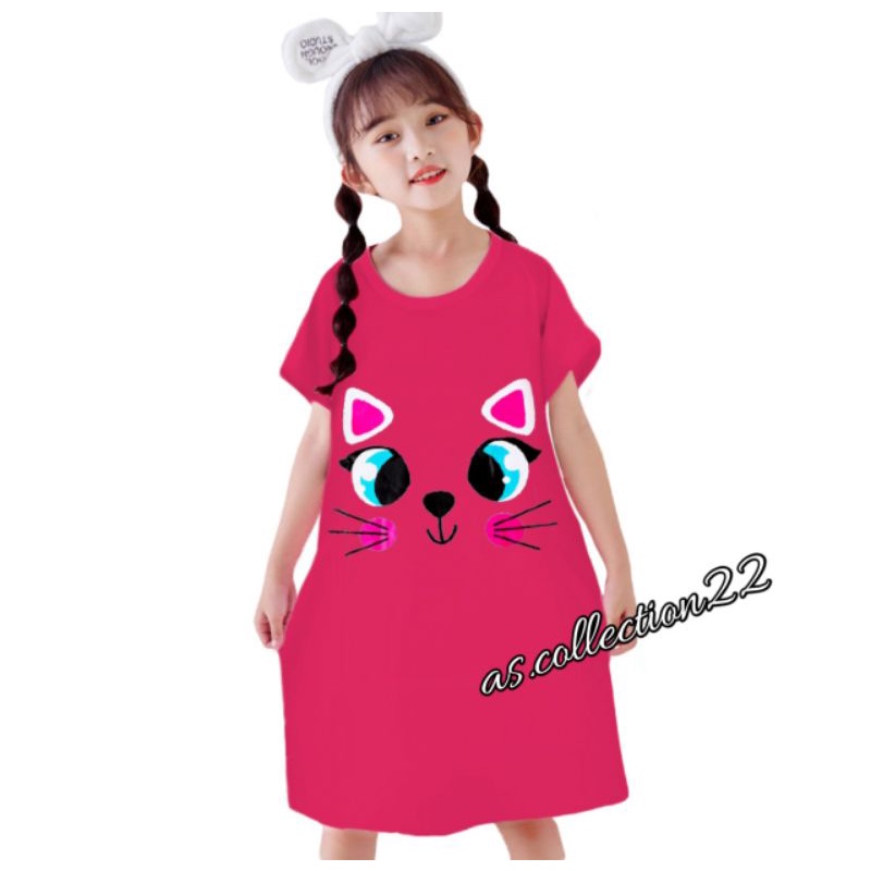 DASTER ANAK KUCING DRESS CUTE 2-12 TAHUN