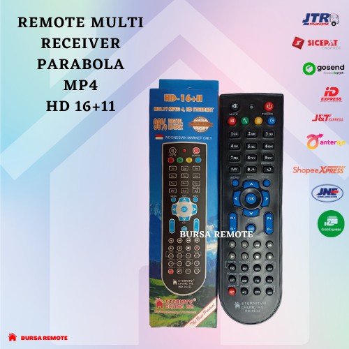 Remot / REMOTE MULTI RECEIVER/PARABOLA MP4 HD 16+II / ecer dan grosir