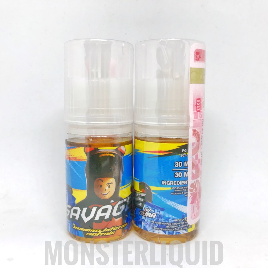 SALT SAVAGE V1 BANANA INFERNO BY RIOT X OURA 30MG 30MLs