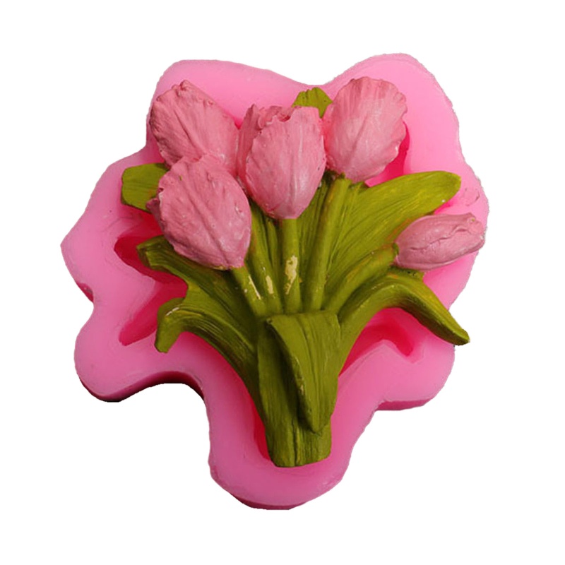 Siy Cetakan Fondant / Sabun Handmade Bentuk Bunga 3D Bahan Silikon