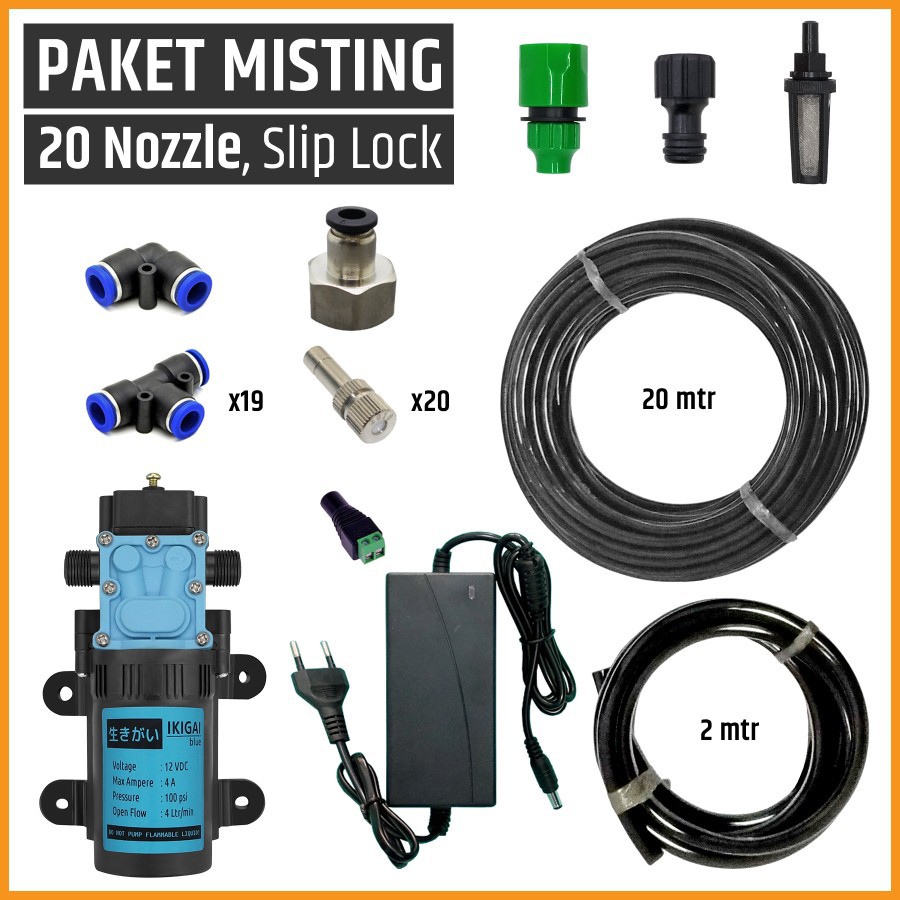 Paket Misting / Kabut / Embun, 20 Mist Nozzle / Titik