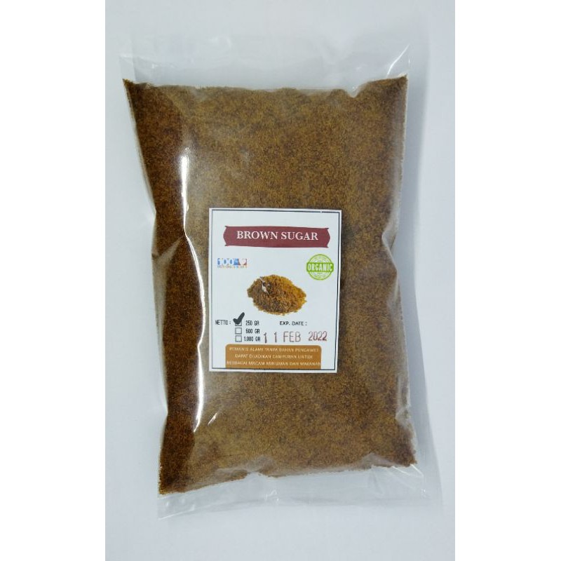 Brown Sugar Bubuk Original tanpa Campuran Kemasan 100 gr