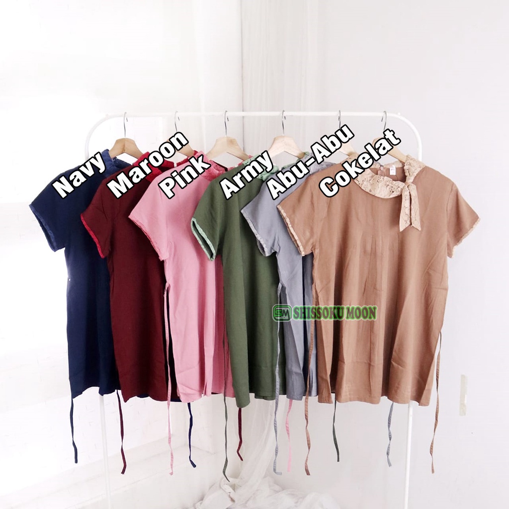 Baju Atasan Hamil Kerja Kantor Model Scarf Bahan Rayon Twill - Sabrina