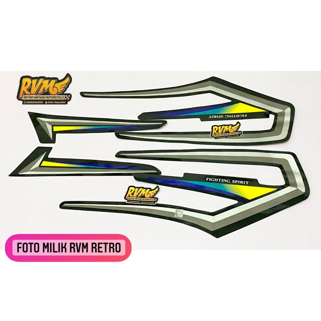 sticker body RX King 2001 hijau botol list Yamaha RX King th 2001 hijau botol
