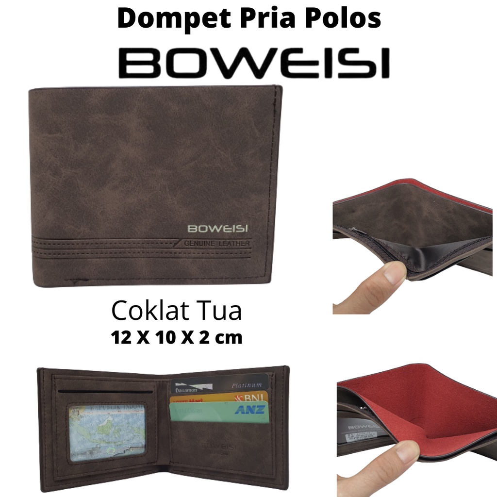 Dompet Pria Bovis Kulit Murah Tipis Keren dan Terbaru | Dompet Cowok Distro Import Kekinian(66235-1)