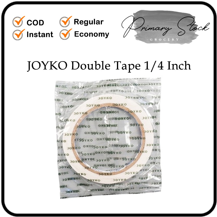 

Double Tape Perekat 2 Sisi Joyko 6 MM X 15 YARD 1/4 Inch Dobeltip Selotip Dua Sisi