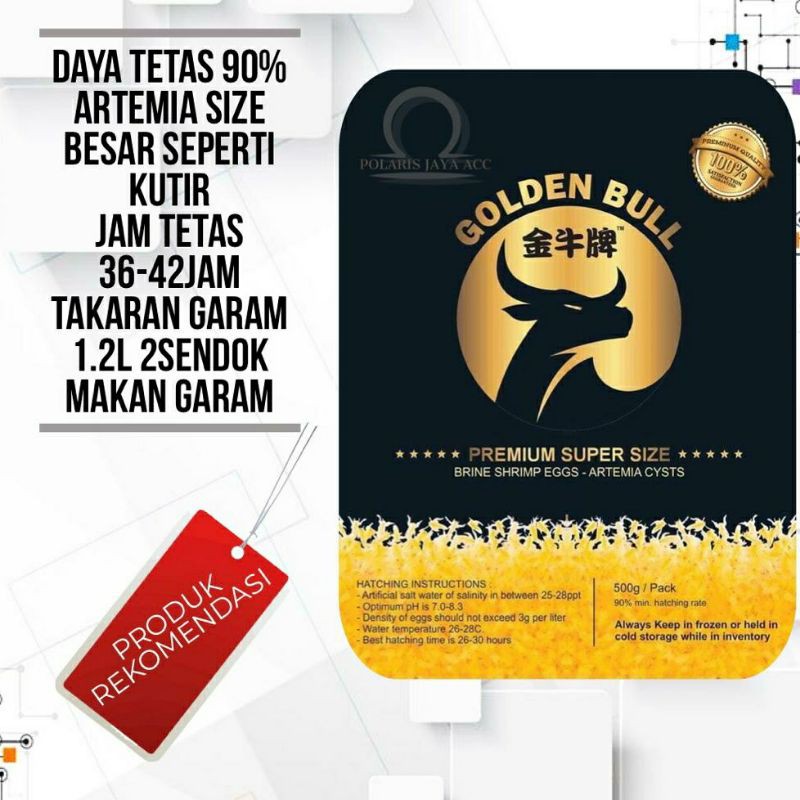 ARTEMIA GOLDEN BULL REPACK 50 GRAM PAKAN IKAN HIAS CUPANG GUPPY