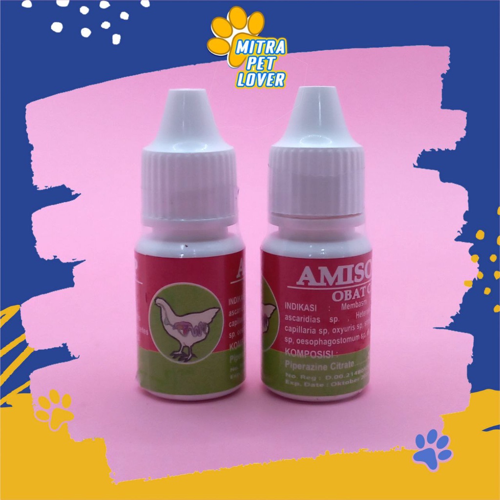 OBAT CACING AYAM UNGGAS - AMISOLE DROP 10 ML - OBAT TETES CACING PRAKTIS UNTUK AYAM MERPATI CHICKEN BIRD DOVE - MURAH ASLI GARANSI KUALITAS ORIGINAL PET ANIMAL HEALTHCARE VETERINARY TAMASINDO OBAT KESEHATAN &amp; VITAMIN TERNAK HEWAN PELIHARAAN MITRAPETLOVER