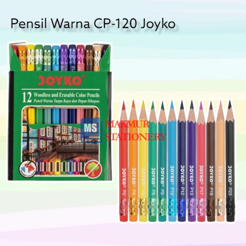 

Pensil Warna Joyko Mini 12 Warna + Penghapus CP 120