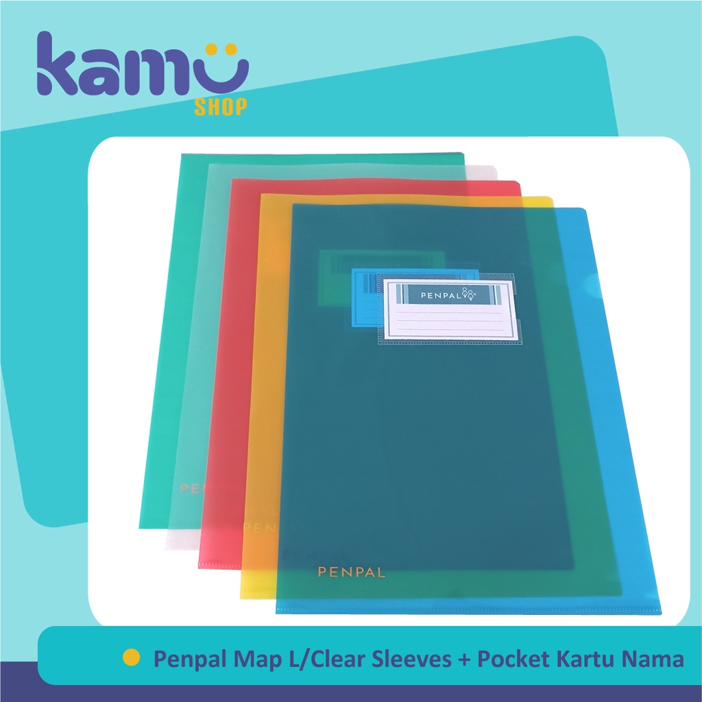 

Penpal MAP L Clear Sleeve Folio + Kartu Nama / Map Clear Sleeve Card Pocket PL - 600 Isi 12 Pcs