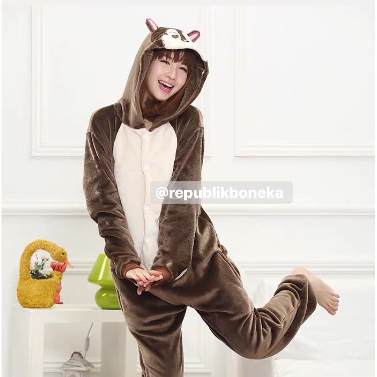 BAJU ONESIE CHIP DALE CHIPMUNK KOSTUM PESTA PIYAMA