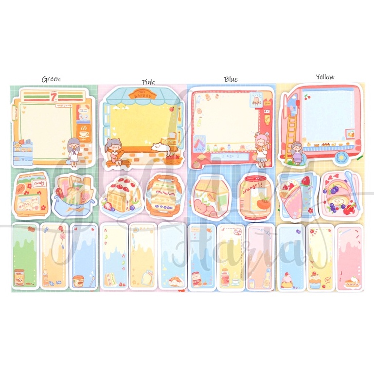 Sticky Notes Dessert Shop Notes Motif Toko Makanan DIY Scrapbook GH 301464