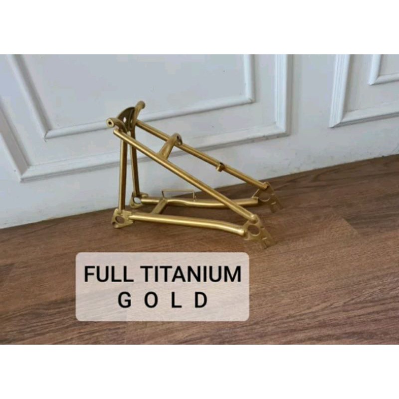 TRIANGLE GOLD BROMPTON TITANIUM REAR BERAT 456 GRAMS .. THREE 3SIXTY PIKES GES 2 HNH