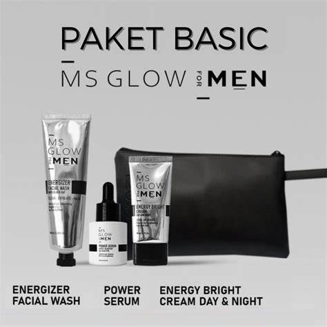 PAKET MEN BASIC M*S GLOW PAKET BASIC MEN PAKET M.S GLOW MEN PAKET PLAYMAKER FACIAL WASH MEN SERUM ME