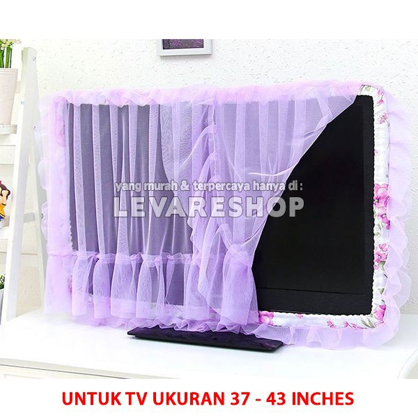 Cover / Sarung / Bando Tv Renda + Penutup Layar ( 37" - 43 Inch )