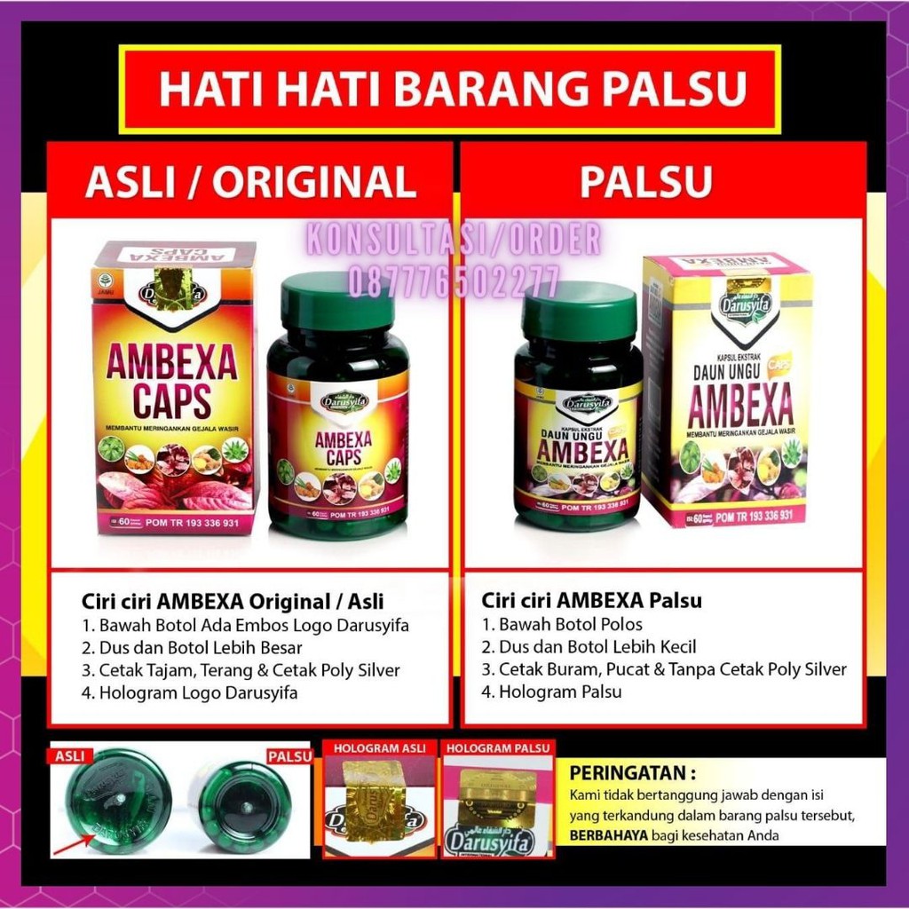 

AMBEXA Anti Wasir Ambeien Ambeyen Kapsul Alami Ampuh 60 Ekstrak Daun Ungu Kunyit Sambiloto Aloevera