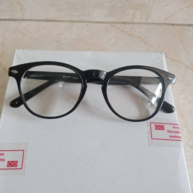 Kacamata oval hitam trendy KT119