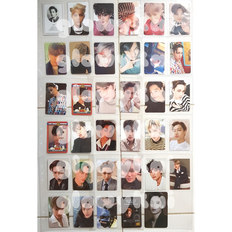 pc / photocard kai official (xoxo, overdose, sing for you, coming over, for life, obsession, mmmh, e