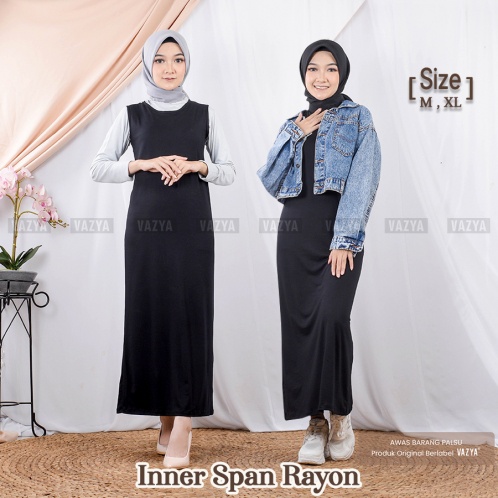 Inner Span Rayon / Inner Span Rayon Premium Ukuran M XL Dress Muslimah Formal