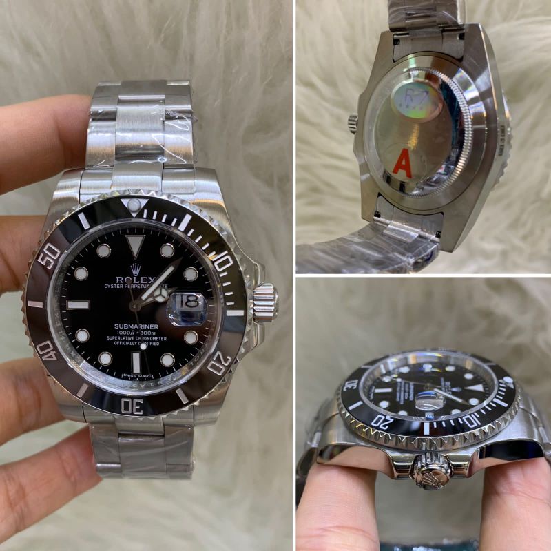 Jam Tangan Rolex Submariner Super Premium Graden AAA Warna Silver Hitam - Rolex Submariner