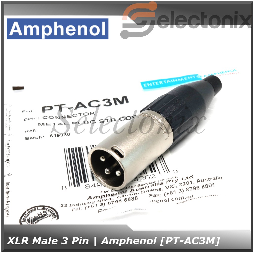 Jack / Plug XLR Male 3 Pin | Amphenol [AC3M] / [AX3M]